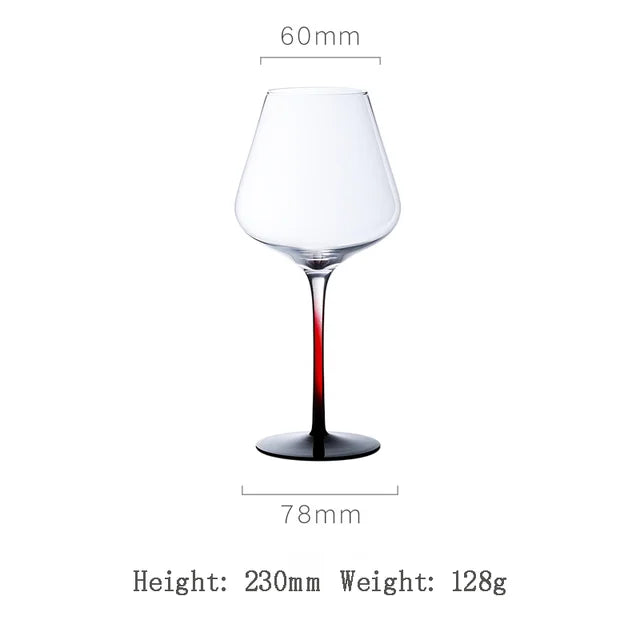 Black and Red Bow Tie Burgundy Wine Glass Pot Belly Home Kitchen Light Luxury Lead-free Crystal Color Glass Wine Original Goblet