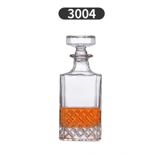 Crystal Glass Whiskey Decanter, Lead-Free, Luxury Barware, Wine Bottle, Home Party, 750ml