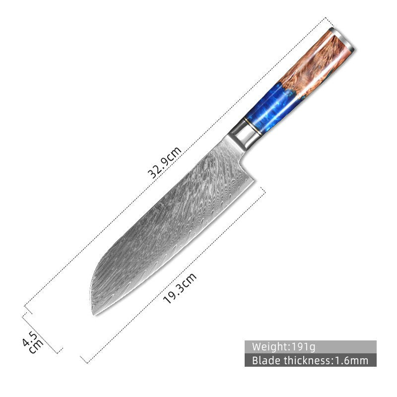 Hot Selling 67 Layers Damascus Steel Kitchen Chef santoku slicing bread cleaver butcher utility paring Knife Set