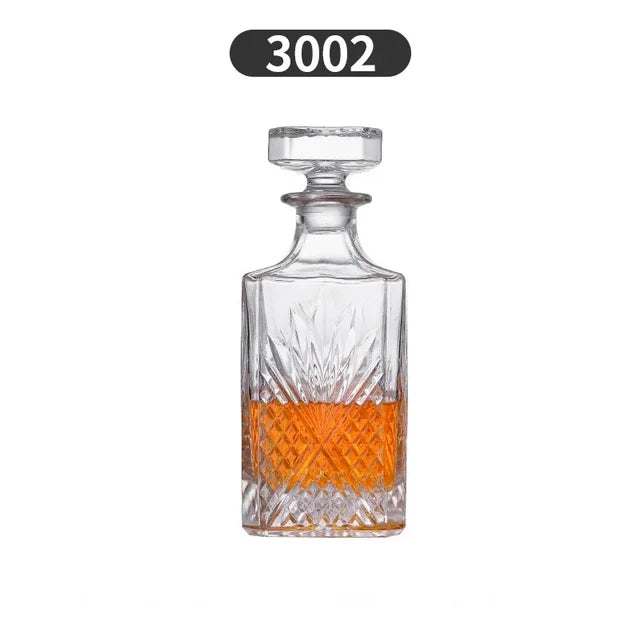 Crystal Glass Whiskey Decanter, Lead-Free, Luxury Barware, Wine Bottle, Home Party, 750ml