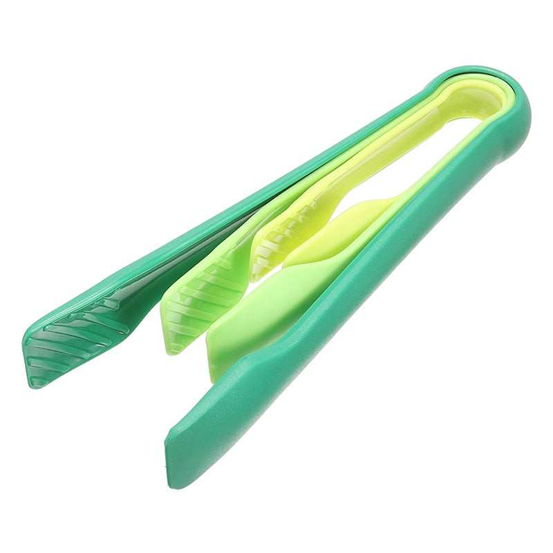 3Pcs/set Kitchen Food Tongs Plastic Salad Bacon Steak Clamp Tongs Children Mini Food Bread Clip Tools Gadget Reusable S/M/L